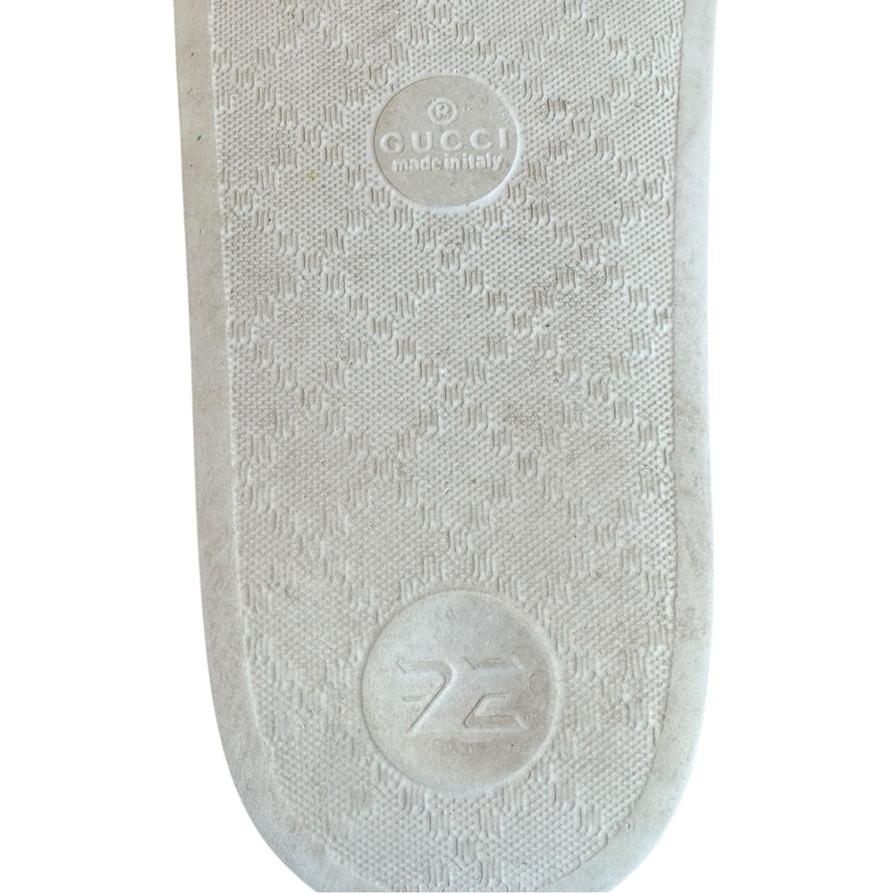 Gucci Pursuit 72 White and Green Striped Flip Flop Slides Sandals - Picture 9 of 9